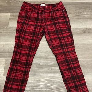 Red plaid jeans